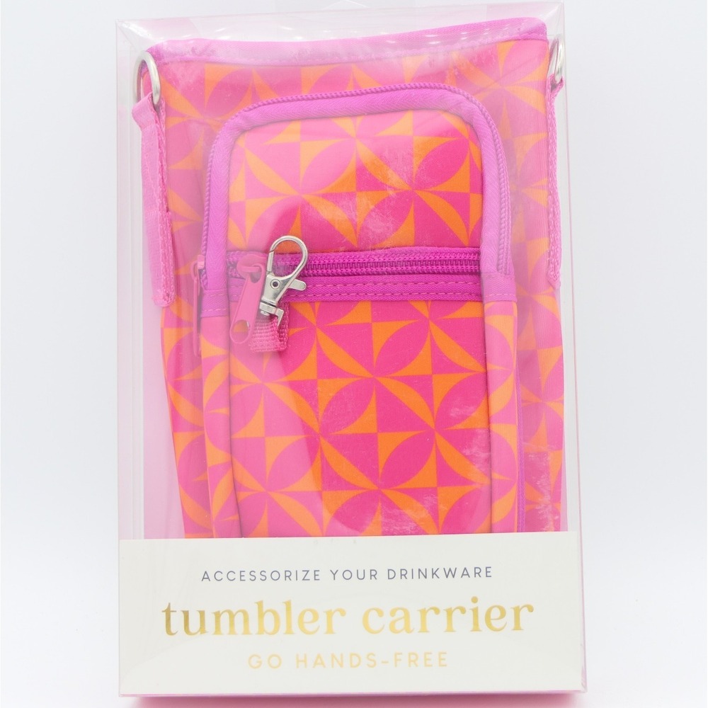 Tumbler Carrier Go Hands Free For 40 oz Tumblers Adjustable Strap Storage Pocket